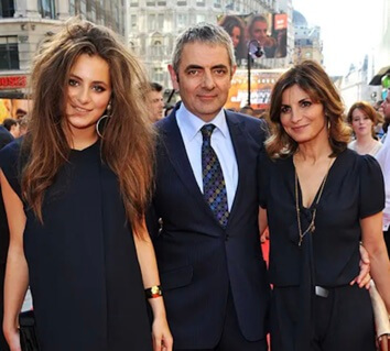 Sunetra Sastry with her ex-husband, Mr. Bean, and their daughter, Lily.